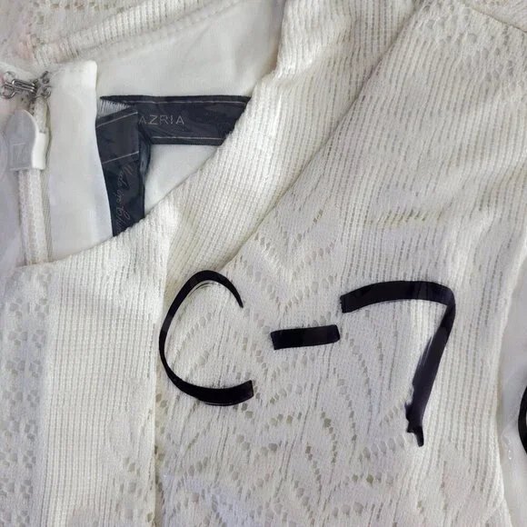 BCBGMAXAZRIA Women's Beige Mini Dress Scarlett Tiered Eyelet Size 06 (C-7) - Picture 15 of 15